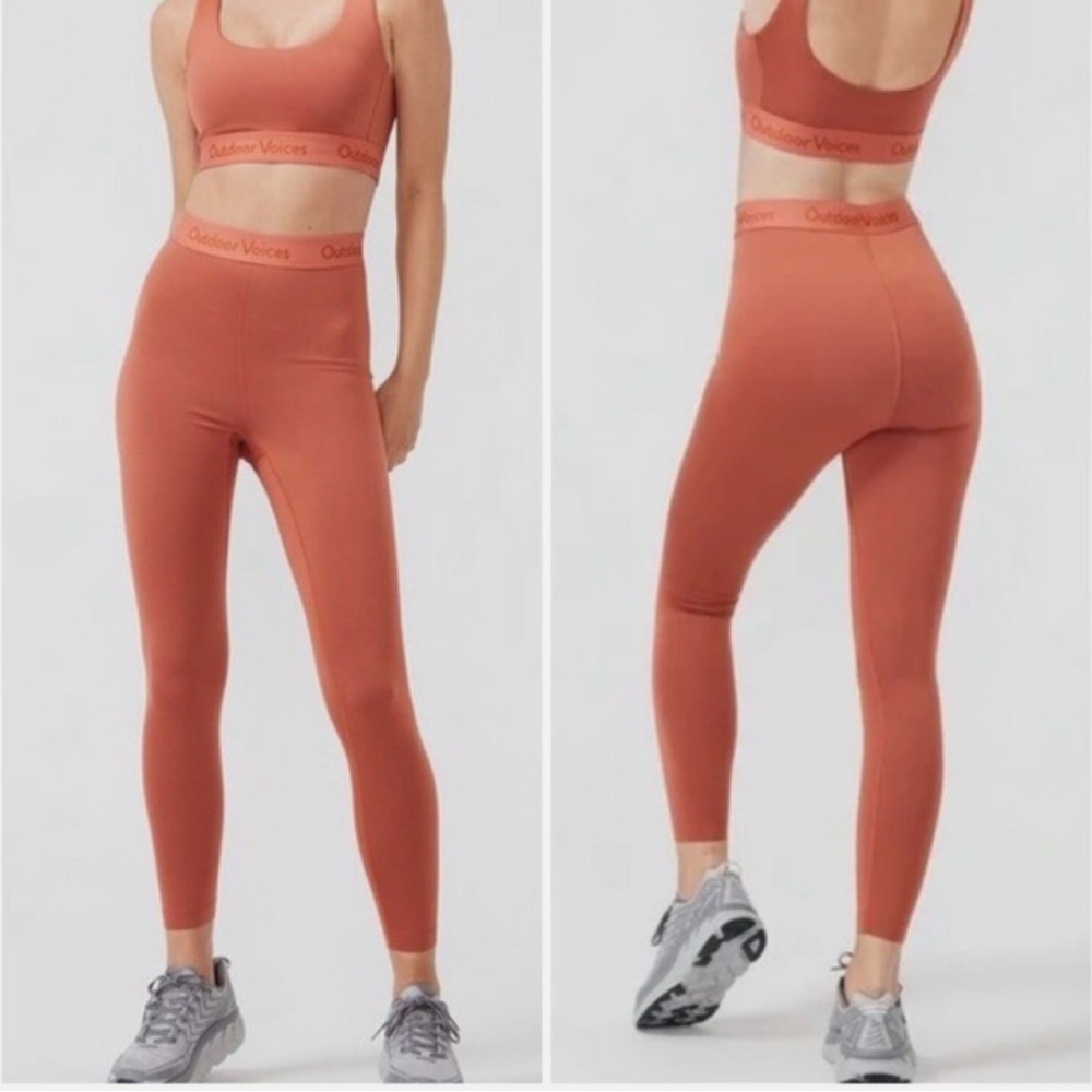 Outdoor Voices Orange High-Waisted Leggings